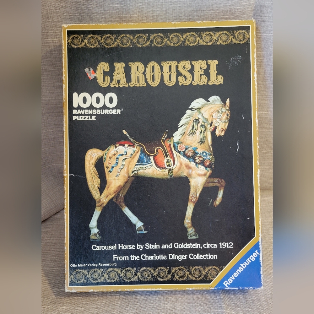 Vtg 1988 Ravensburger Jigsaw Puzzle Carousel Horse Sealed New 1000 Piece  157679